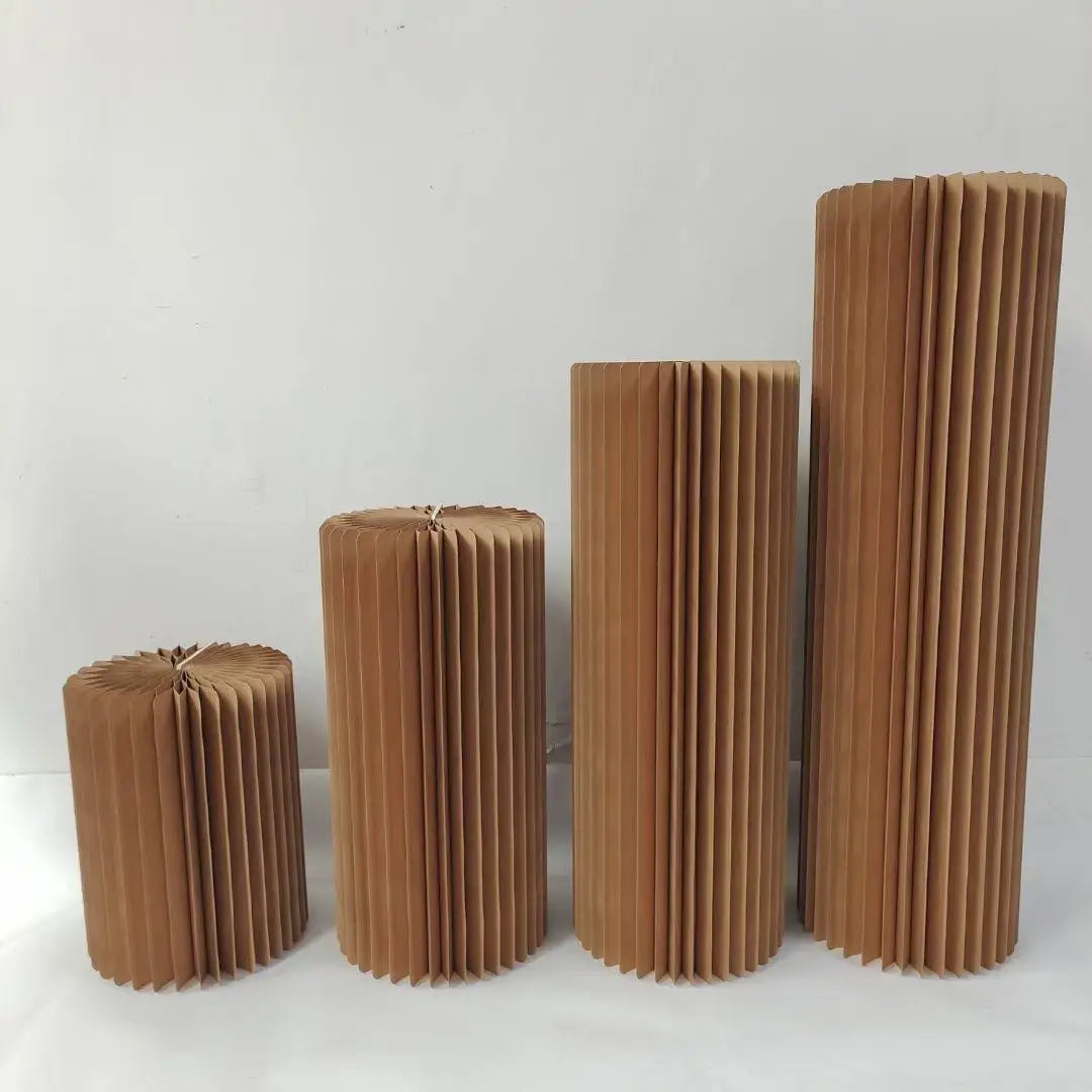 Colonnes pliables, présentoirs cylindriques en papier, tables de présentation pour desserts, décoration pour la maison, les magasins et les expositions, vente directe d'usine