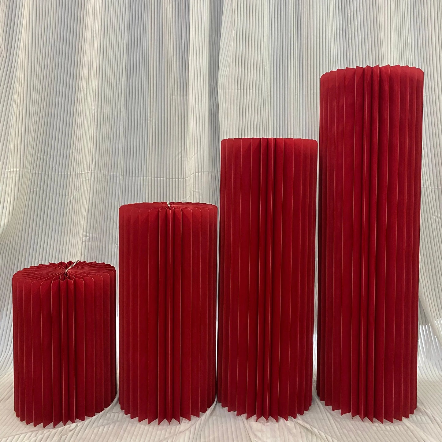 Colonnes pliables, présentoirs cylindriques en papier, tables de présentation pour desserts, décoration pour la maison, les magasins et les expositions, vente directe d'usine