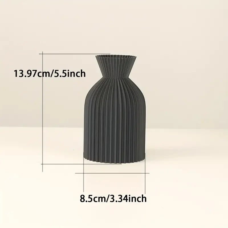 Vase élégant en plastique noir - Centre de table décoratif bohème chic pour la maison, le bureau et le salon