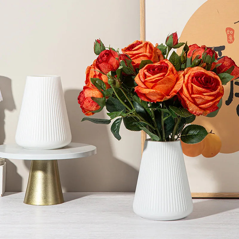 Vase nordique élégant en plastique résistant, ornement pour compositions florales, décoration de salon, art floral créatif