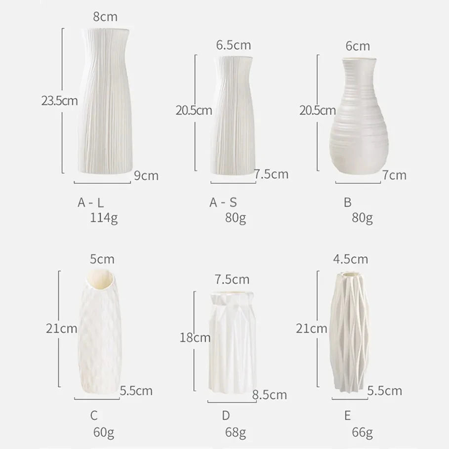 1 vase nordique en plastique, petit pot de fleurs frais simple, bouteille de rangement pour fleurs, décoration moderne pour salon et maison.