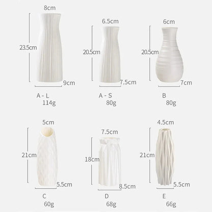 1 vase nordique en plastique, petit pot de fleurs frais simple, bouteille de rangement pour fleurs, décoration moderne pour salon et maison.