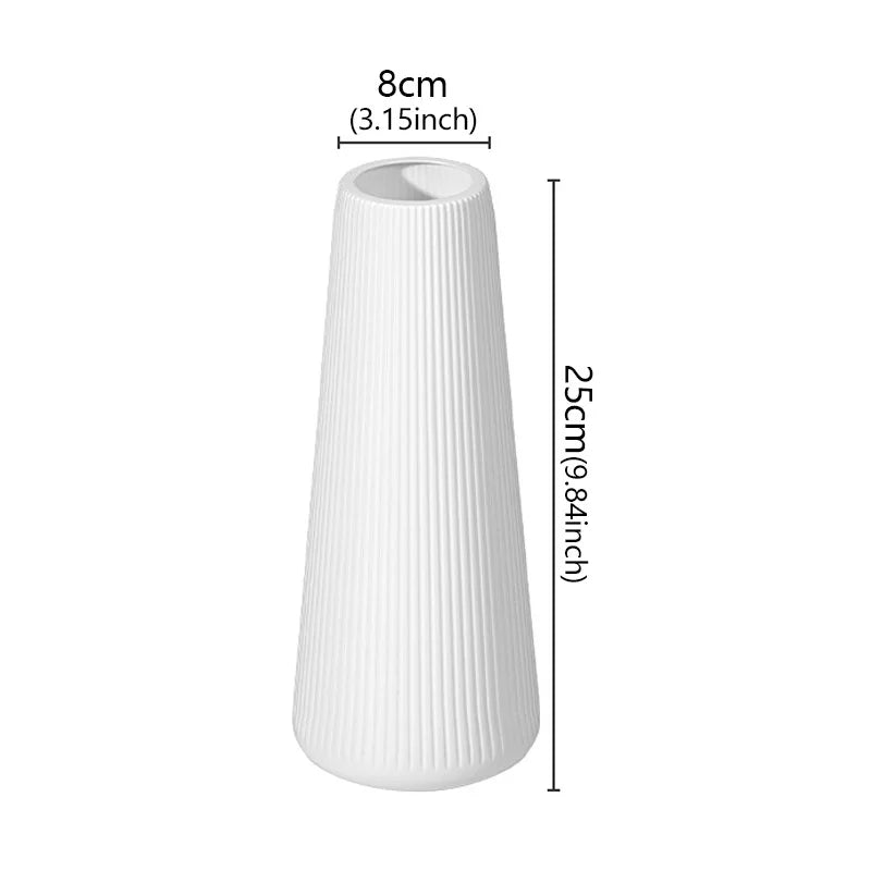 Vase nordique élégant en plastique résistant, ornement pour compositions florales, décoration de salon, art floral créatif