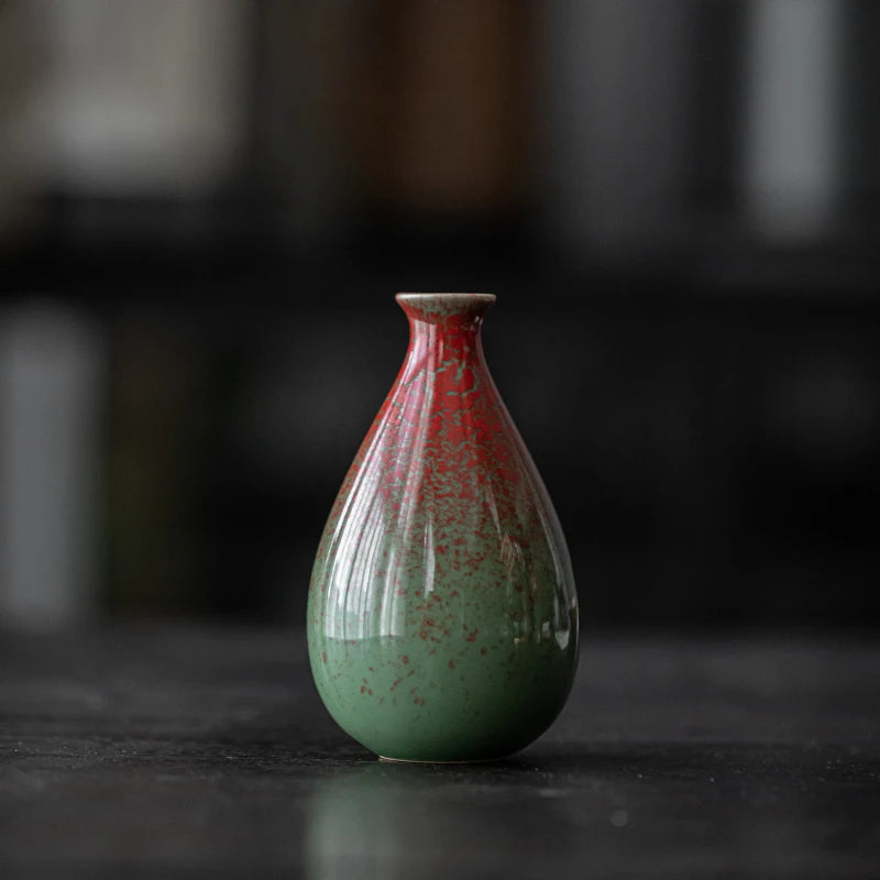 Vase en céramique décoratif pour fleurs, style rétro, pour fleurs et herbes, intérieur salon, table à manger, bureau, décoration intérieure