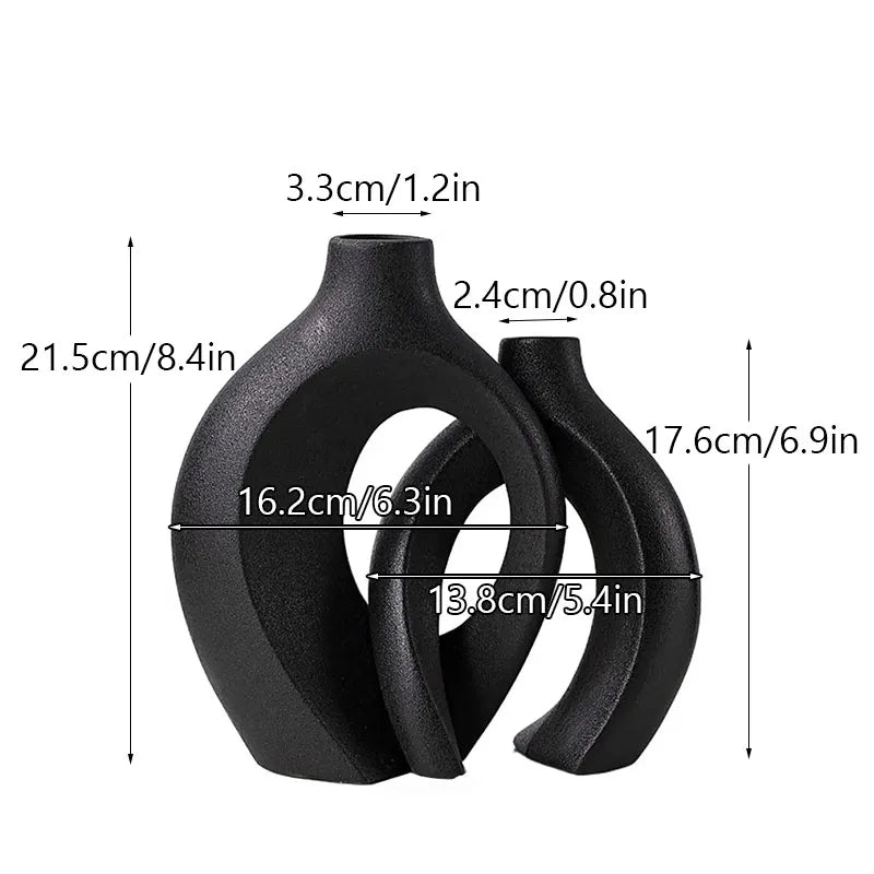 Vase décoratif de luxe en céramique CAPIRON m, grand format (21 cm), style nordique, idéal pour décorer votre intérieur, votre salon ou votre table.