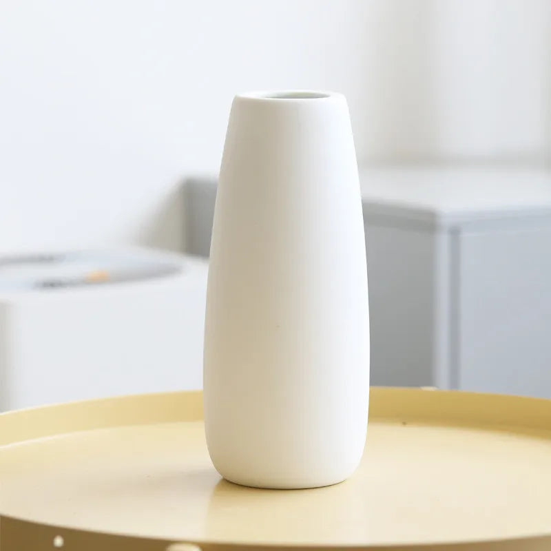 1 vase/pot de fleurs en céramique blanche de style nordique, accessoire de décoration pour la maison, le bureau ou le salon. 2 pièces