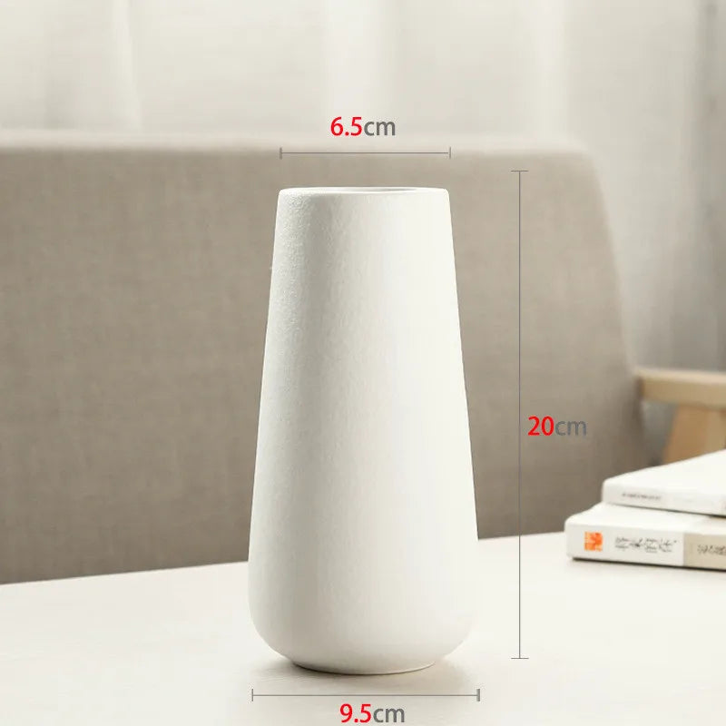 1 vase/pot de fleurs en céramique blanche de style nordique, accessoire de décoration pour la maison, le bureau ou le salon. 2 pièces