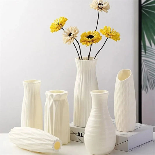 1 vase nordique en plastique, petit pot de fleurs frais simple, bouteille de rangement pour fleurs, décoration moderne pour salon et maison.