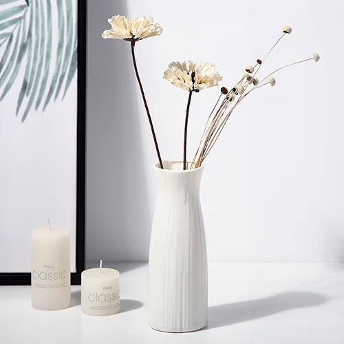 1 vase nordique en plastique, petit pot de fleurs frais simple, bouteille de rangement pour fleurs, décoration moderne pour salon et maison.