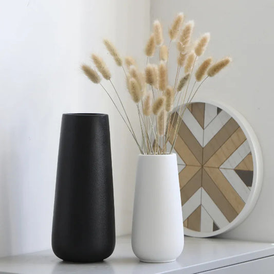 1 vase/pot de fleurs en céramique blanche de style nordique, accessoire de décoration pour la maison, le bureau ou le salon. 2 pièces