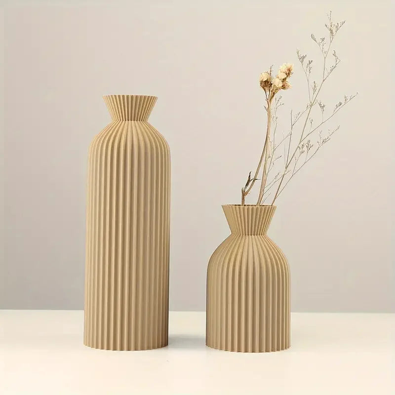 Vase élégant en plastique noir - Centre de table décoratif bohème chic pour la maison, le bureau et le salon