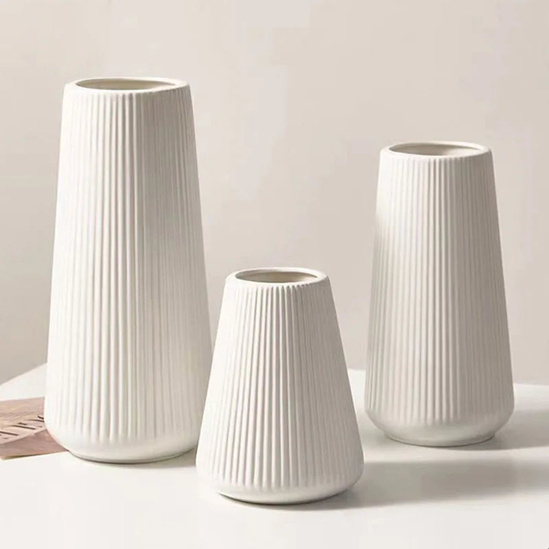 Vase nordique élégant en plastique résistant, ornement pour compositions florales, décoration de salon, art floral créatif