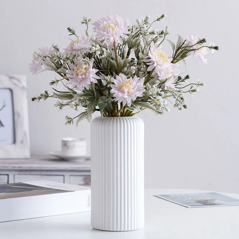 Vase simple en plastique en forme de donut, pot de fleurs individuel, décoration pour salon, ornement de table, vase rond pour composition florale