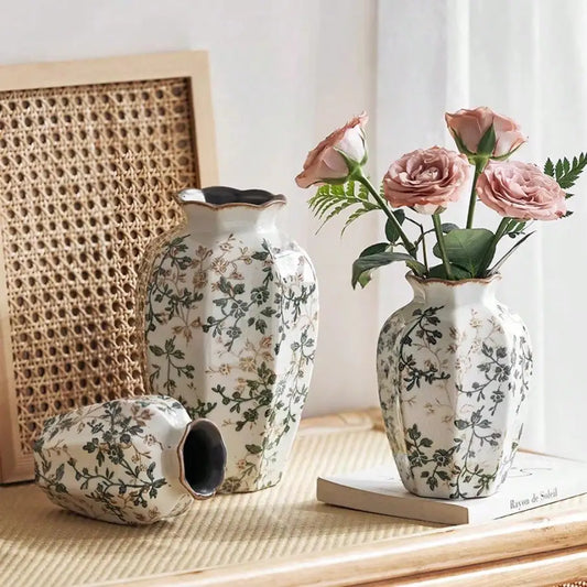 Vase en céramique craquelée, composition florale hydratante, cadeau de fleurs séchées, bleu antique, décoration zen, centre de table