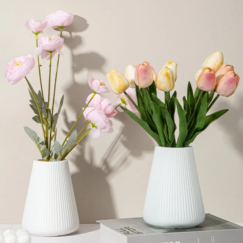 Vase nordique élégant en plastique résistant, ornement pour compositions florales, décoration de salon, art floral créatif