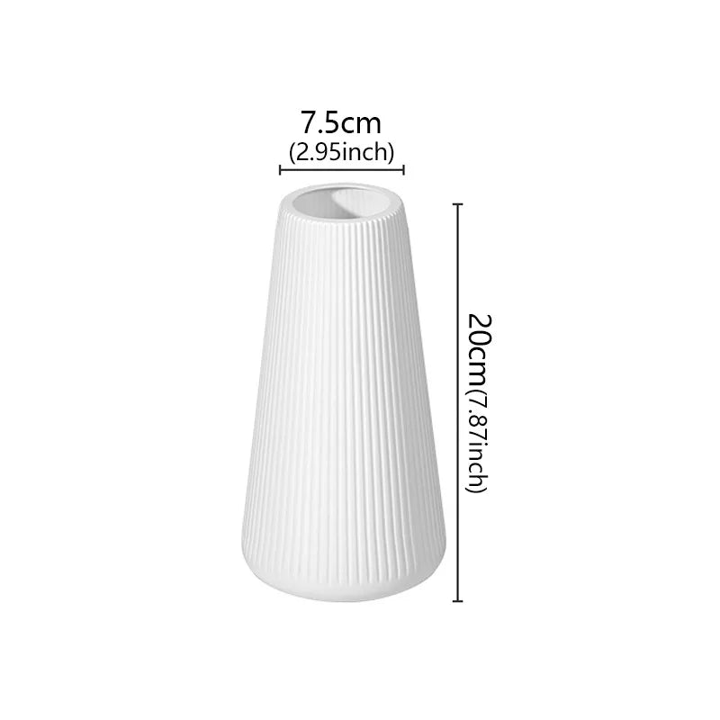 Vase nordique élégant en plastique résistant, ornement pour compositions florales, décoration de salon, art floral créatif
