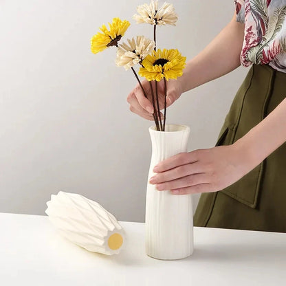 1 vase nordique en plastique, petit pot de fleurs frais simple, bouteille de rangement pour fleurs, décoration moderne pour salon et maison.