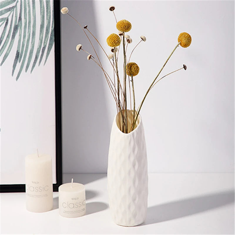 1 vase nordique en plastique, petit pot de fleurs frais simple, bouteille de rangement pour fleurs, décoration moderne pour salon et maison.
