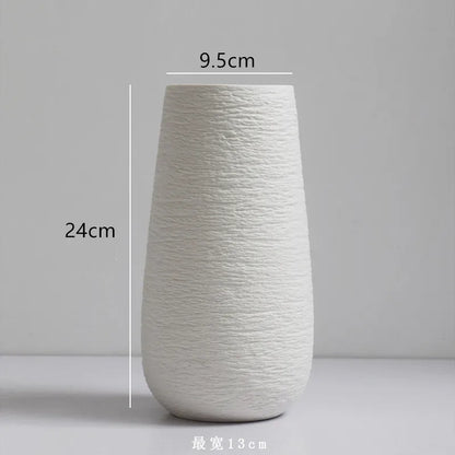 1 vase/pot de fleurs en céramique blanche de style nordique, accessoire de décoration pour la maison, le bureau ou le salon. 2 pièces