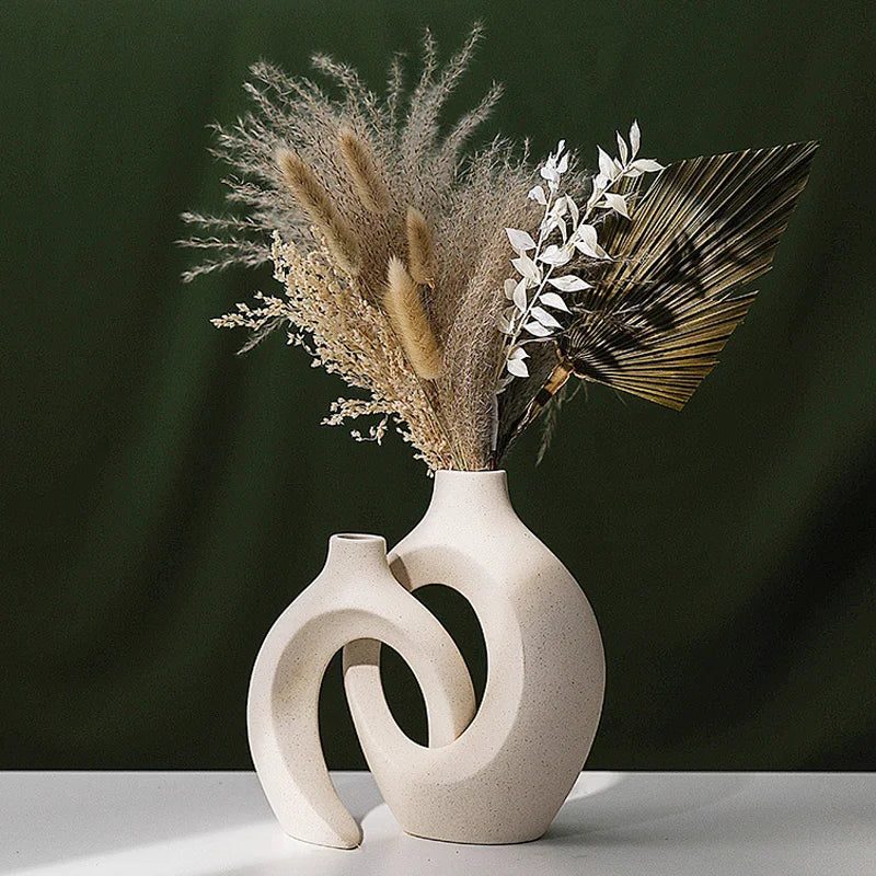 Vase décoratif de luxe en céramique CAPIRON m, grand format (21 cm), style nordique, idéal pour décorer votre intérieur, votre salon ou votre table.