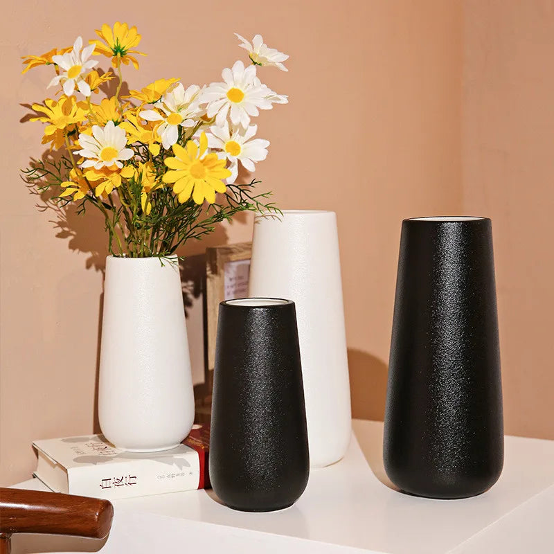 1 vase/pot de fleurs en céramique blanche de style nordique, accessoire de décoration pour la maison, le bureau ou le salon. 2 pièces