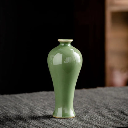 Vase en céramique décoratif pour fleurs, style rétro, pour fleurs et herbes, intérieur salon, table à manger, bureau, décoration intérieure