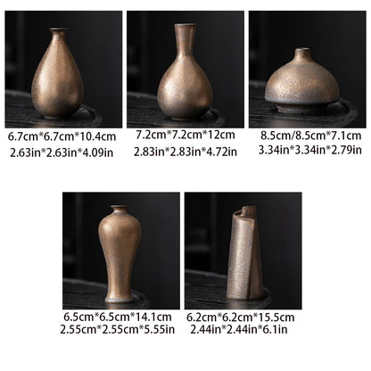 Vase en céramique décoratif pour fleurs, style rétro, pour fleurs et herbes, intérieur salon, table à manger, bureau, décoration intérieure