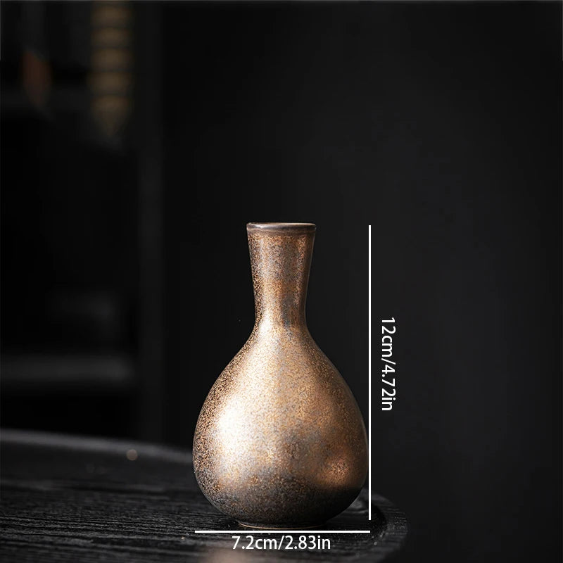 Vase en céramique décoratif pour fleurs, style rétro, pour fleurs et herbes, intérieur salon, table à manger, bureau, décoration intérieure