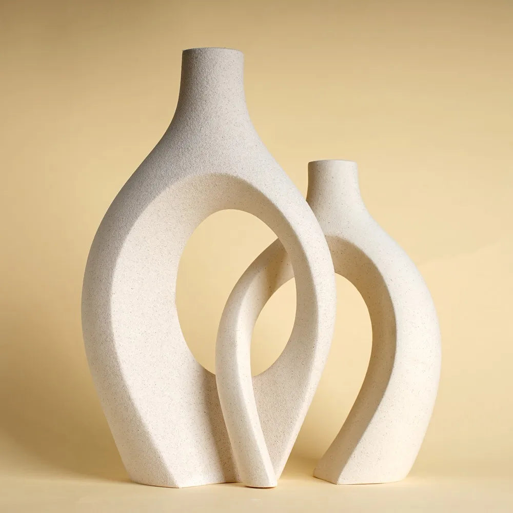Vase décoratif de luxe en céramique CAPIRON m, grand format (21 cm), style nordique, idéal pour décorer votre intérieur, votre salon ou votre table.