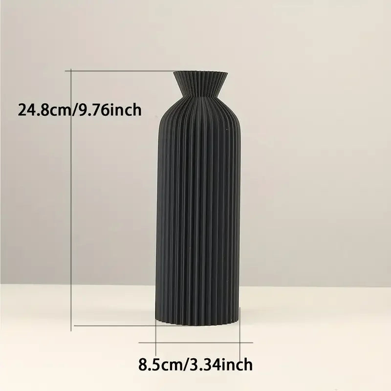 Vase élégant en plastique noir - Centre de table décoratif bohème chic pour la maison, le bureau et le salon
