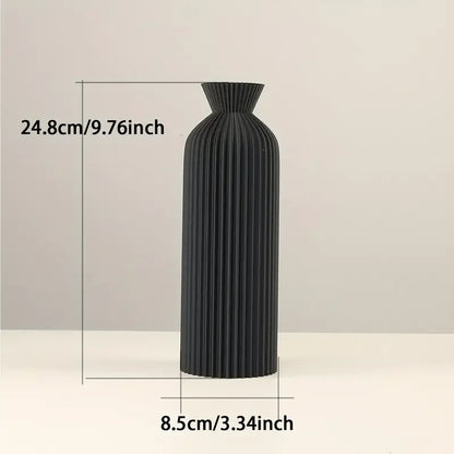 Vase élégant en plastique noir - Centre de table décoratif bohème chic pour la maison, le bureau et le salon